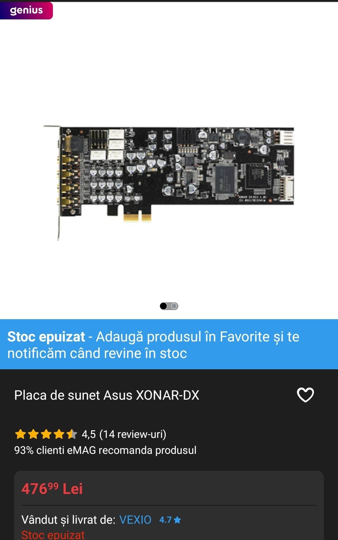 Placa audio Asus Xonar DX  7.1