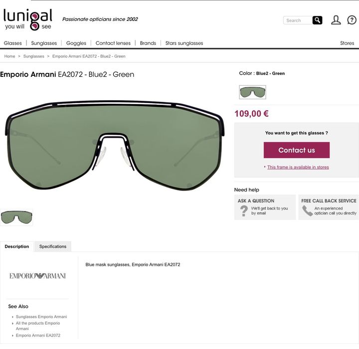 Ochelari de soare Emporio Armani EA2072
