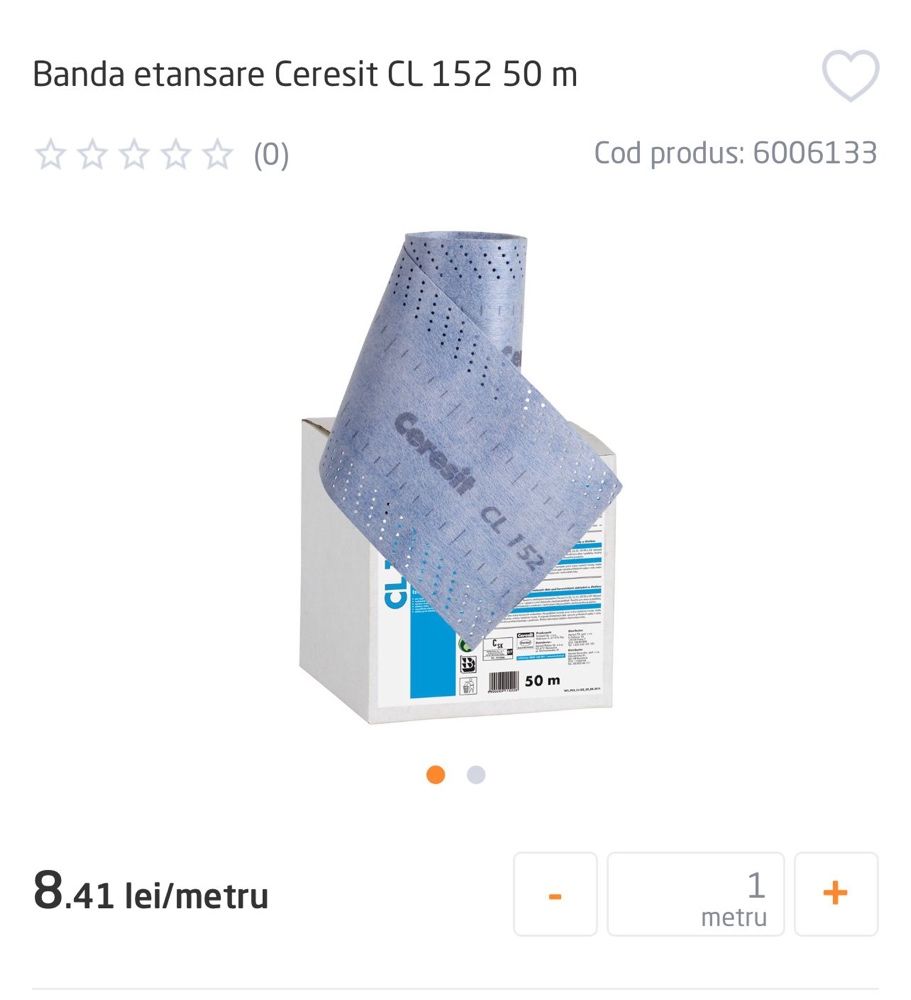 Banda etansare Ceresit CL152, cauciuc cu tesatura poliester rola 50ml.