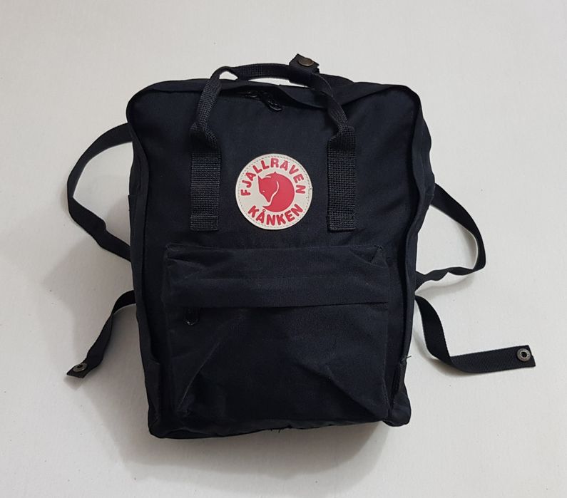 Rucsac Fjallraven Kanken negru, ghiozdan unisex original SUEDIA