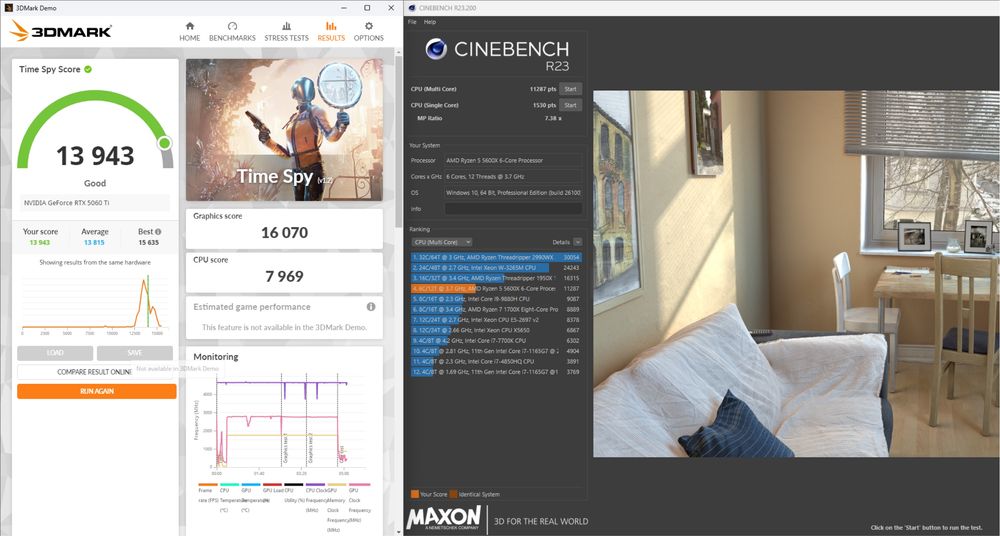 Gaming PC RTX 5060 TI, Ryzen 5 5600x, 24 gb ddr4