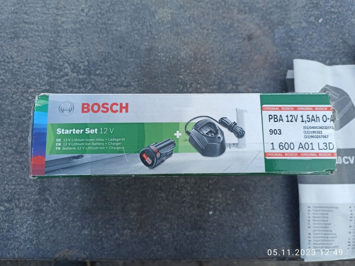 НОВЫЙ Набор Bosch Starter Set 12V аккумулятор PBA 12V 1.5Ah + зарядка