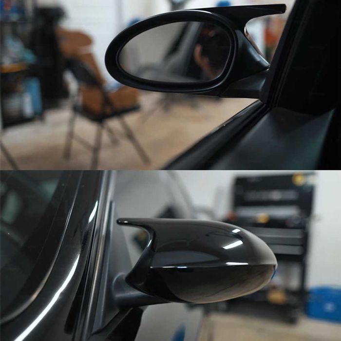 Capace oglinda negru lucios M batman BMW Seria 3 E90 E91 E92 2005-2008