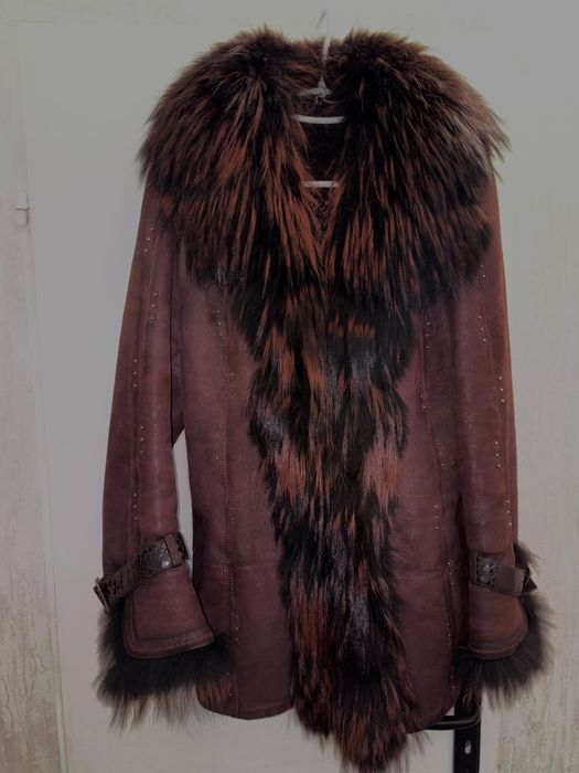 Палто/кожух естествена кожа и естествен косъм