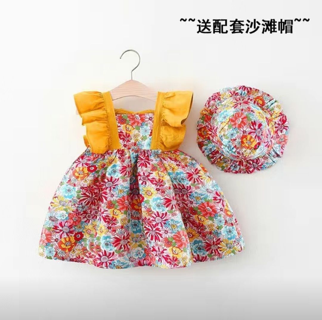 Летнее платье для маленьких девочек, возраст 1 - 1,5 лет