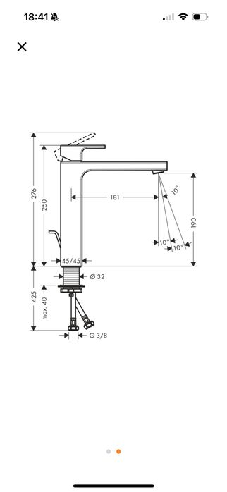 Baterie baie pentru lavoar, Hansgrohe Vernis Shape XL