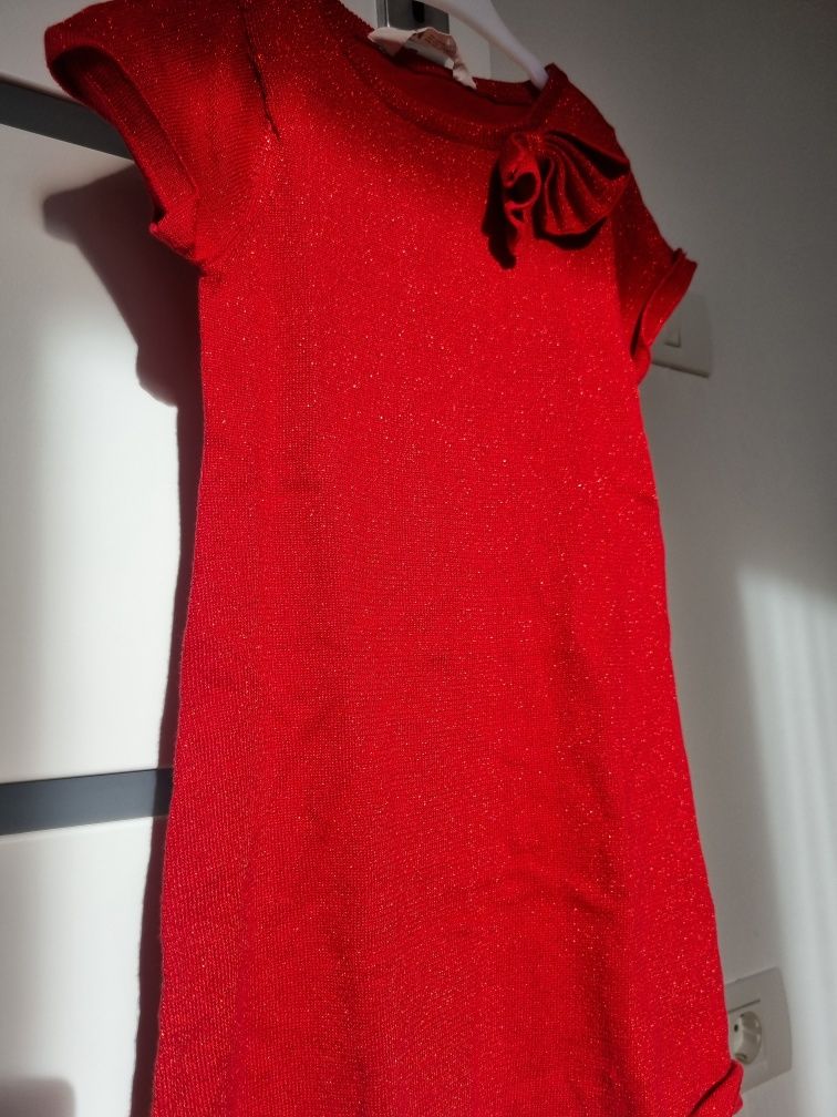 Rochie 4-6 ani tricotata rosie