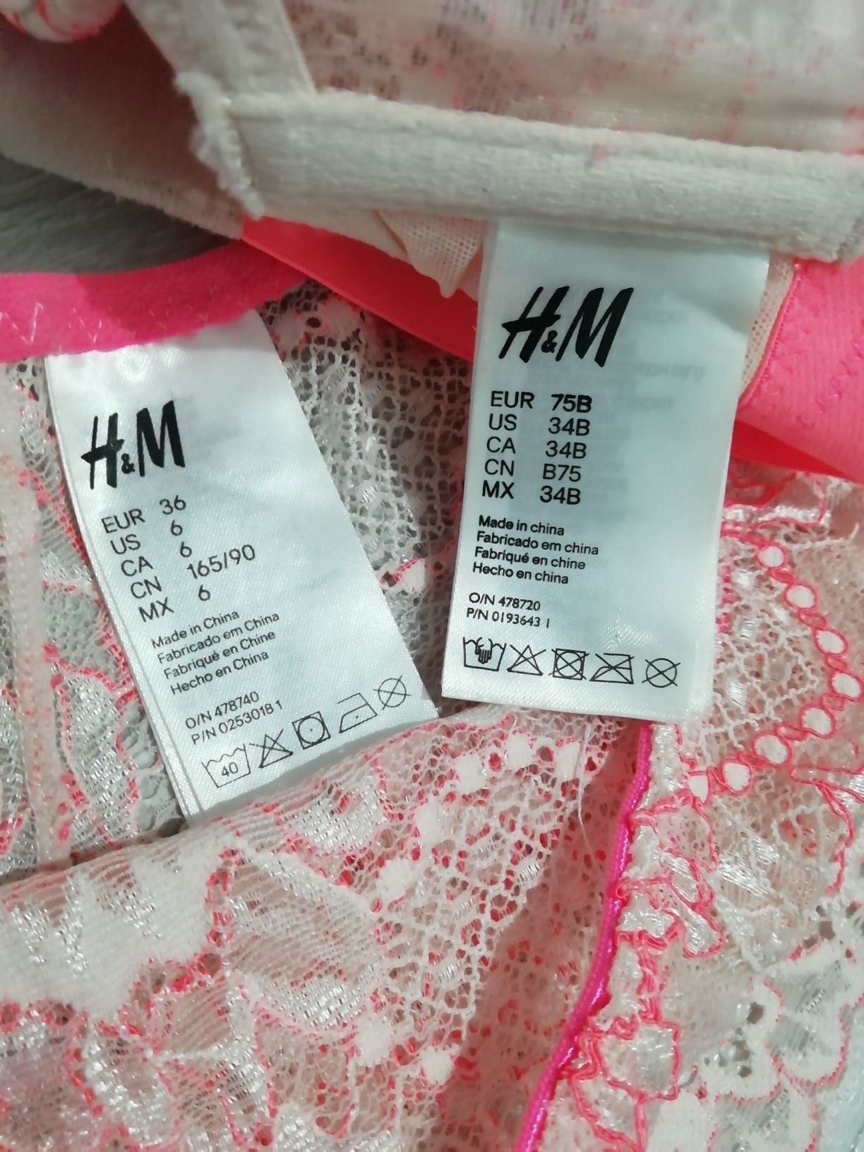 Set lenjerie sexy H&M sutien și chiloți  cu dantela