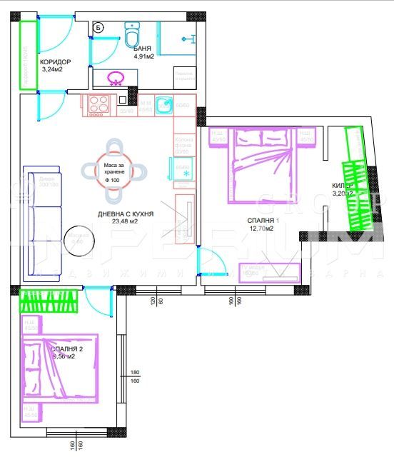 Продава се Двустаен апартамент в Варна, м-т Пчелина - 83 кв.м за 1193 €/кв.м - Снимка #3