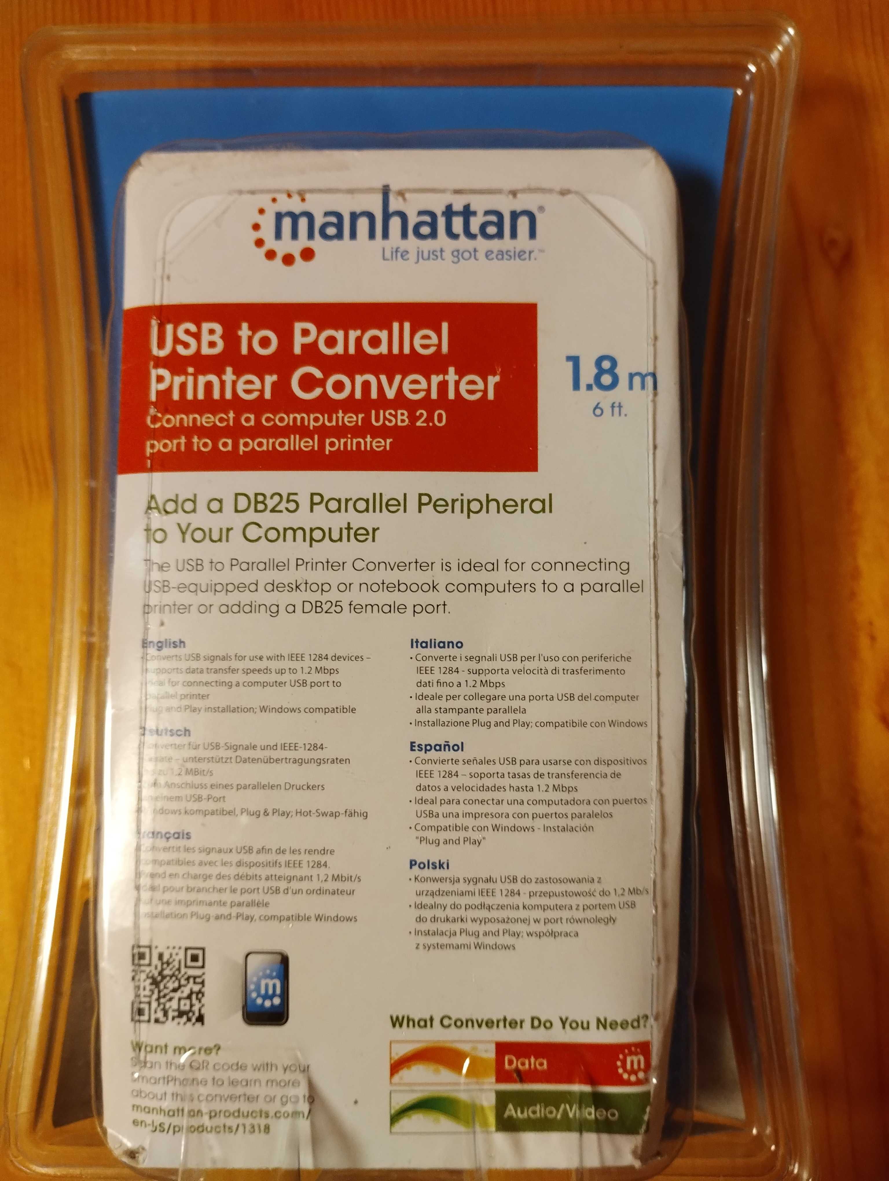 Кабел за преход от USB 2.0 към Parallel