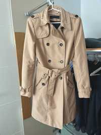 Zara класически дамски шлифер тренчкот с двуредно закопчаване и колан