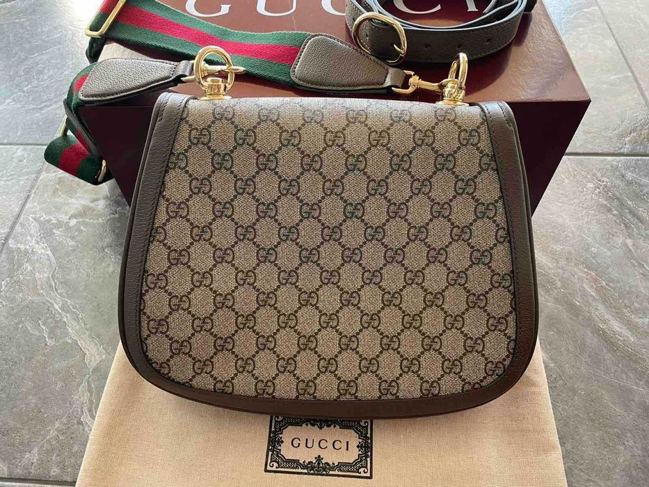 GUCCI Дамска чанта Гучи Blondie Кожена Текстилна презрамка Автентична