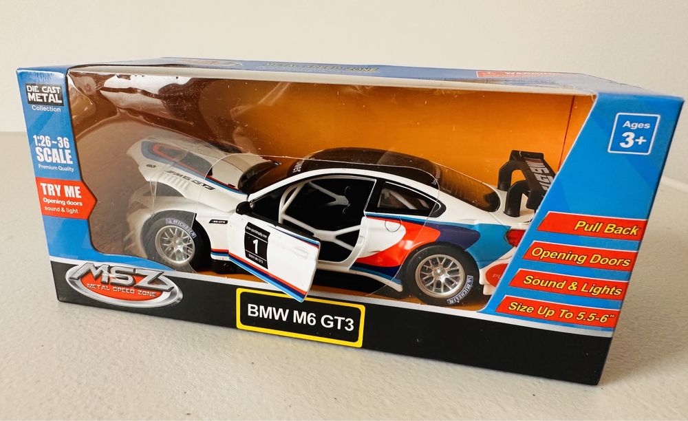 Masinuta Metalica BMW M6 GT3 cu Lumini & Sunete