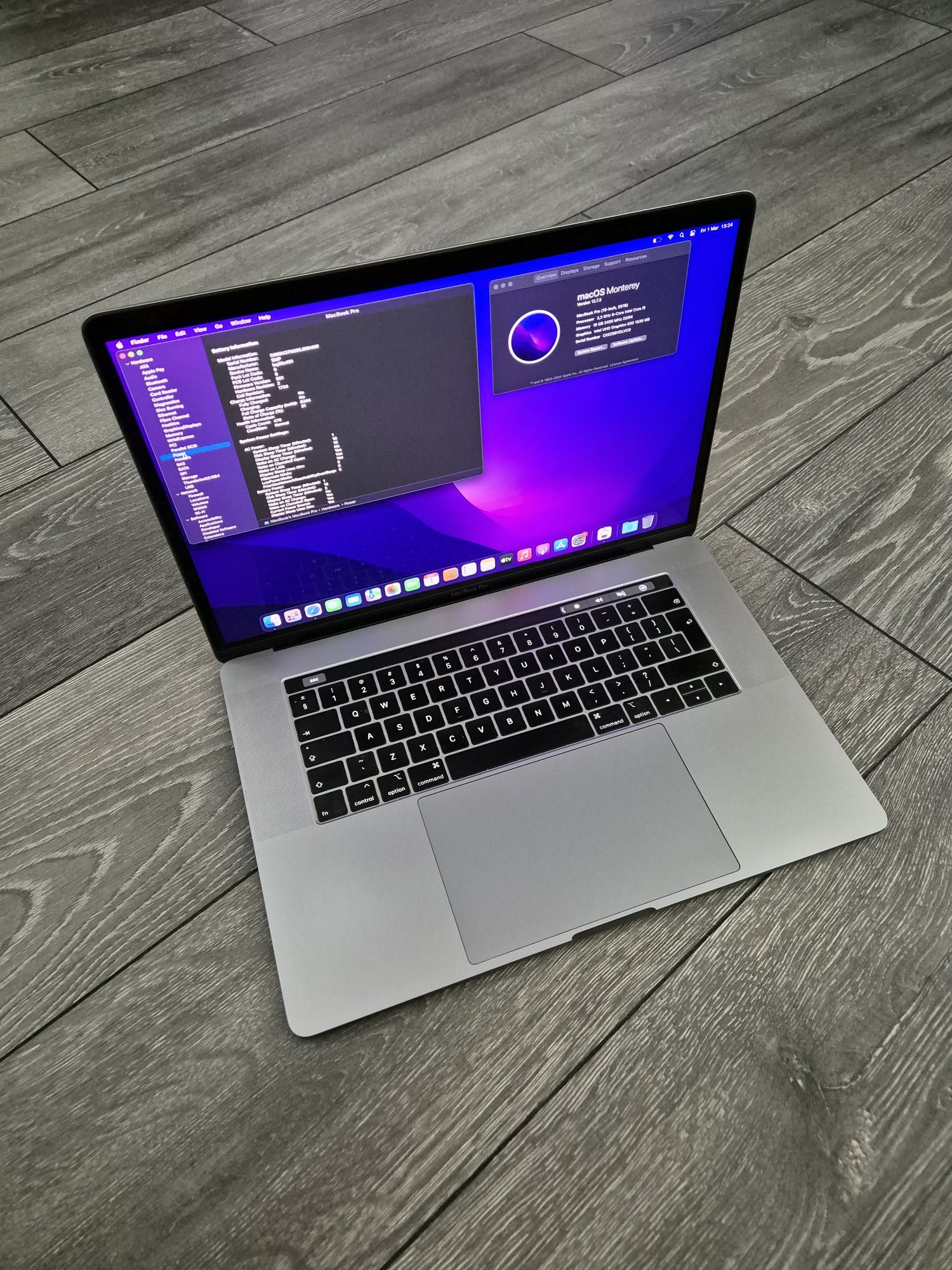 MacBook PRO 15" i9  2019, A1990, 16 GB RAM, 500 GB SSD