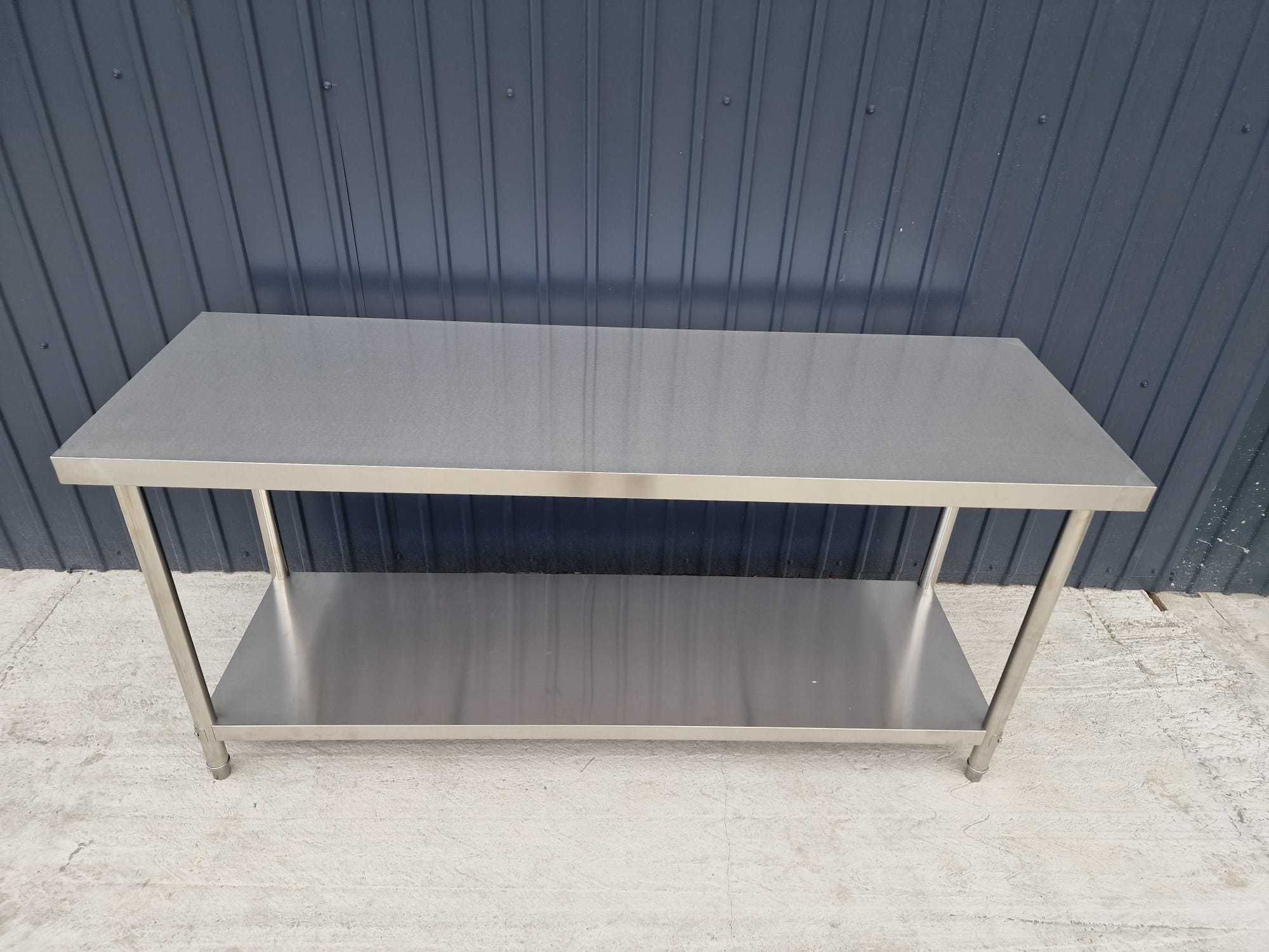 masa de inox dimensiuni 1800x600x850H-MM ,masa cu polita din inox noua