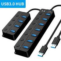 USB HUB (USB-разветвитель), 4/7 портов, 30 см, USB 3,0