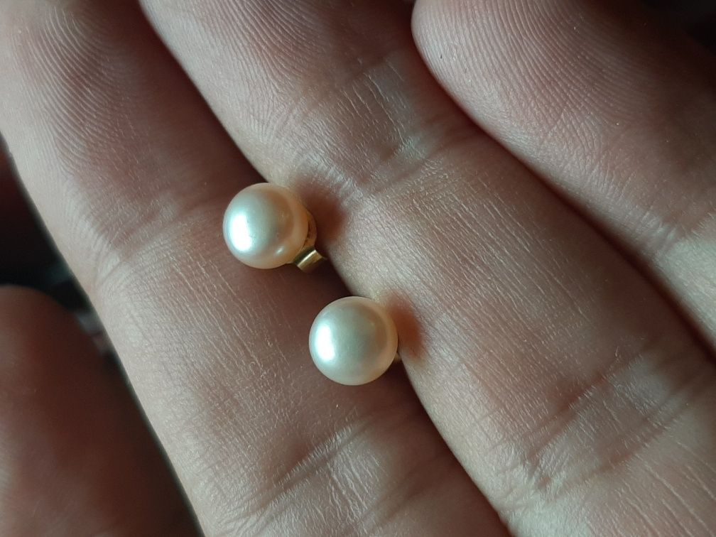 Cercei aur 14kt și perle perla naturala