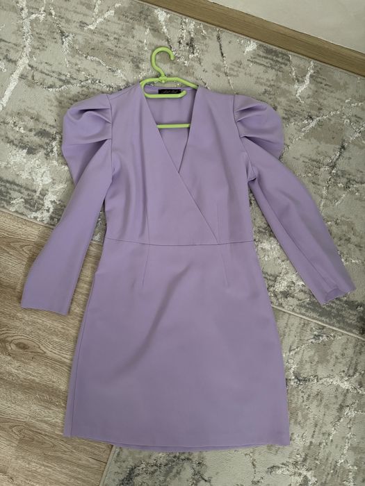 Лилава рокля с колан ХС/С размер
