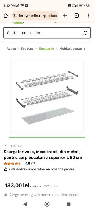 Scurgator vase incastrabil