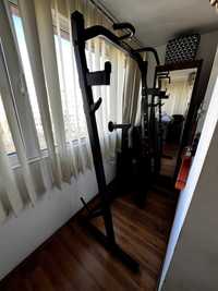 Squat Rack Fitness cu Banca Multifunctionala, Bara Olimpica, Greutati