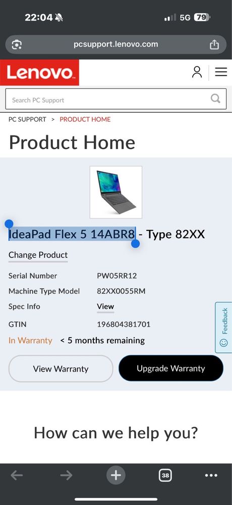 Vand lenovo IdeaPad Flex 5