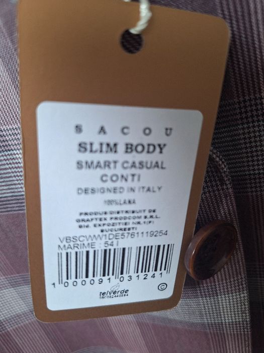 Costum lână Bigotti 54/1, slim body, smart casual
