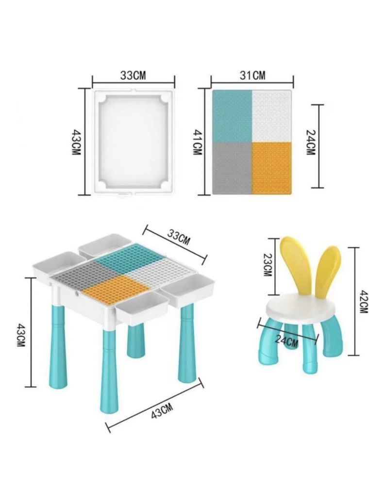 Многофункциональный стол -  конструктор Лего,194 детали + 1 стул