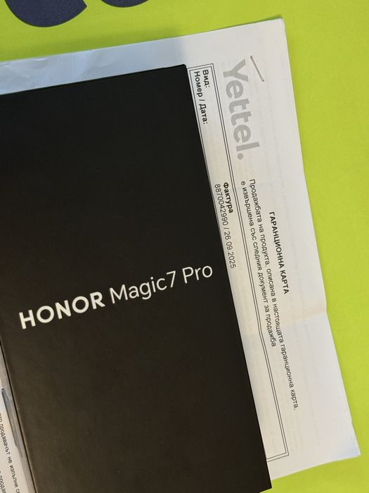 ЧИСТО НОВ 512GB Honor Magic 7 Pro Yettel Гаранция 2028г. Black / Ч