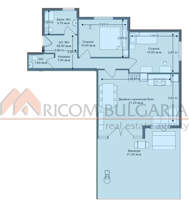 3-стаен в Варна-Бриз площ 79