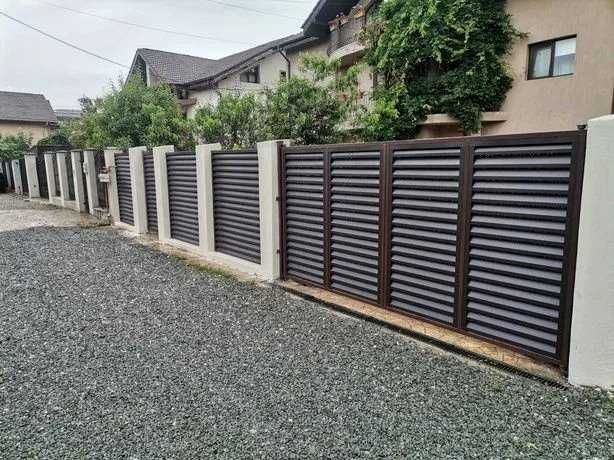 Garduri din panou stil jaluzele, sipca metalica, plasa, tabla si BCA
