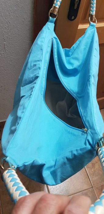 Чанта, синя, бяла, черна, джинсова.