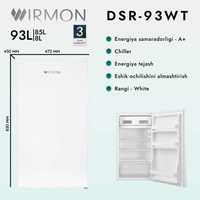 холодильник мини  WIRMON  DSR-93WE Qor yeg'uvchi (defrost) Hajmi: 93L
