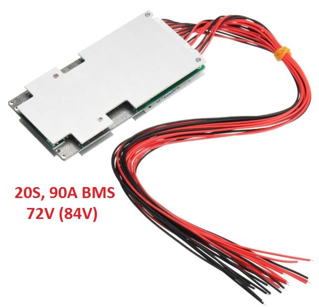 20S BMS 84V 80A, защитна платка с балансно зареждане, PCB BMS board