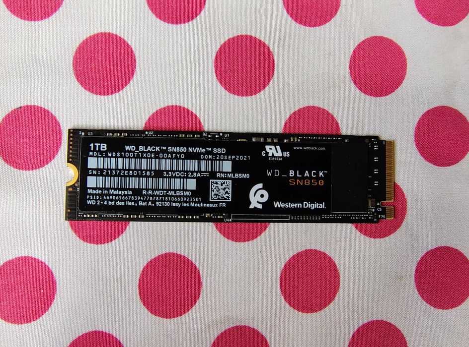 SSD WD Black SN850 1 TB PCI Express 4.0 x4 M.2 2280.
