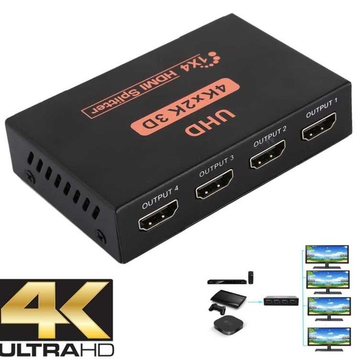 HDMI 2.0 Сплитер 1 вход към 4 изхода / 1 вход към 2 изхода