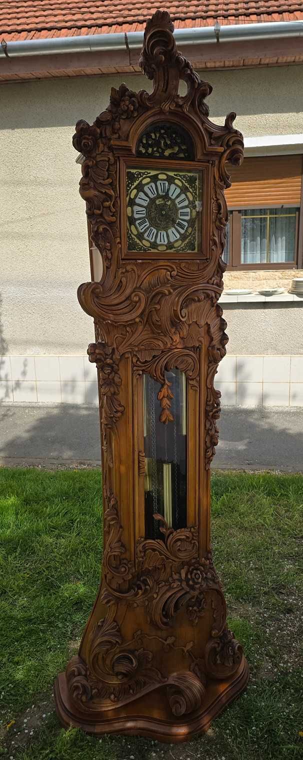 Ceas de podea italian, sculptat manual,