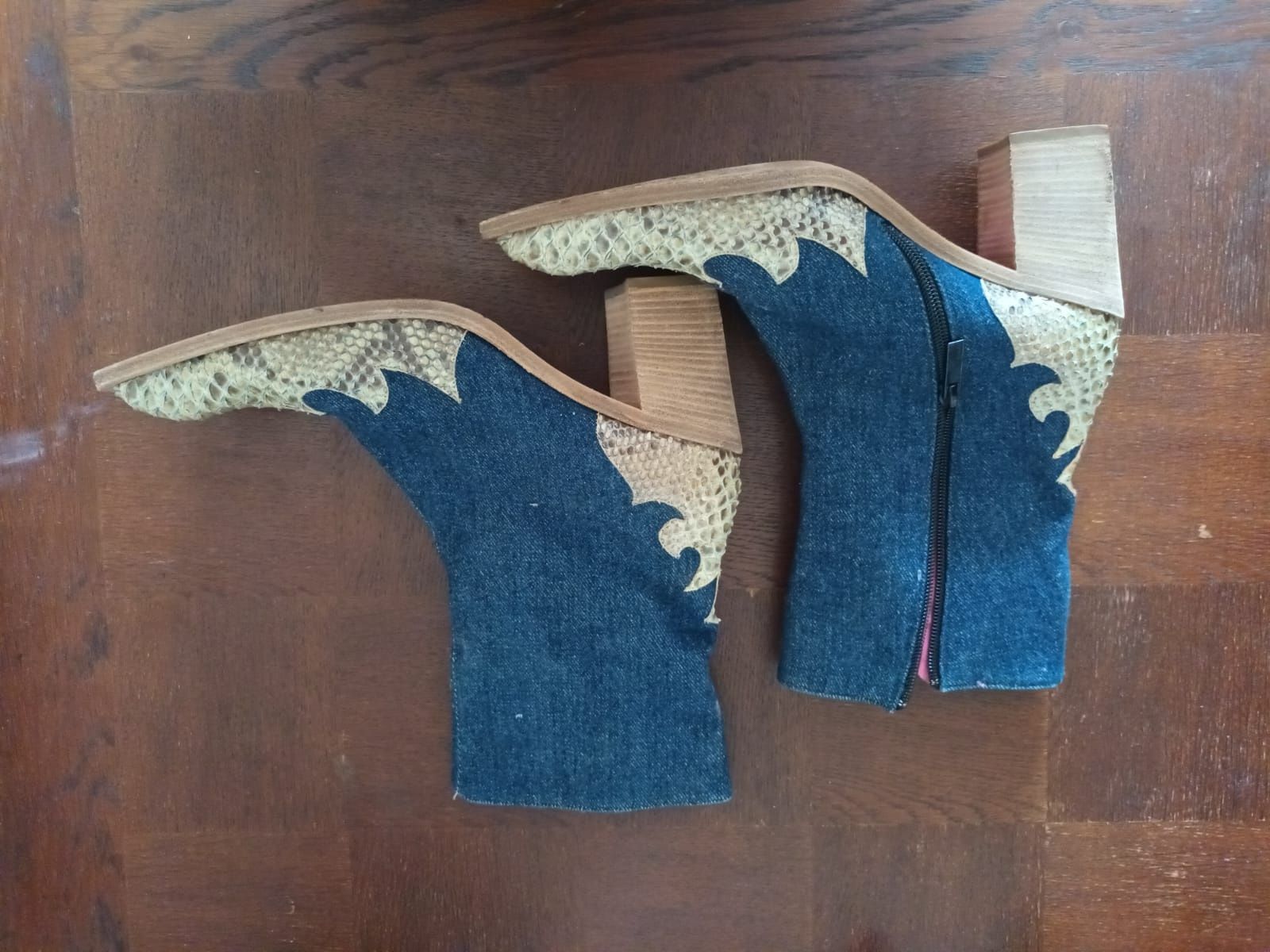 Botine 41, crocodil, jeans, purtate