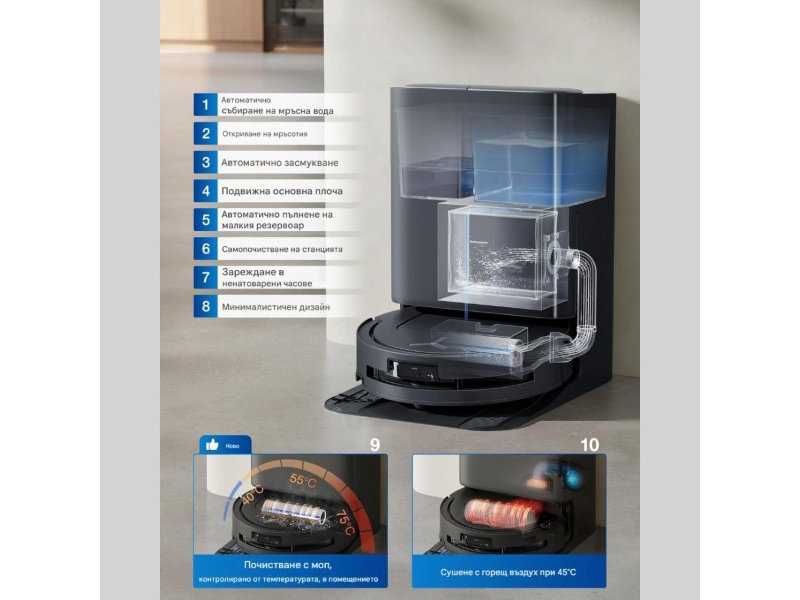 Робот Прахосмукачка с Моп ECOVACS Deebot T80 OMNI, 18 000 Pa