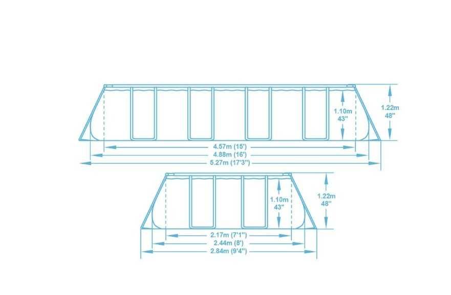 Piscina Cadru Metal Familie Copii Dreptunghiulara 488 x 244 x 122cm