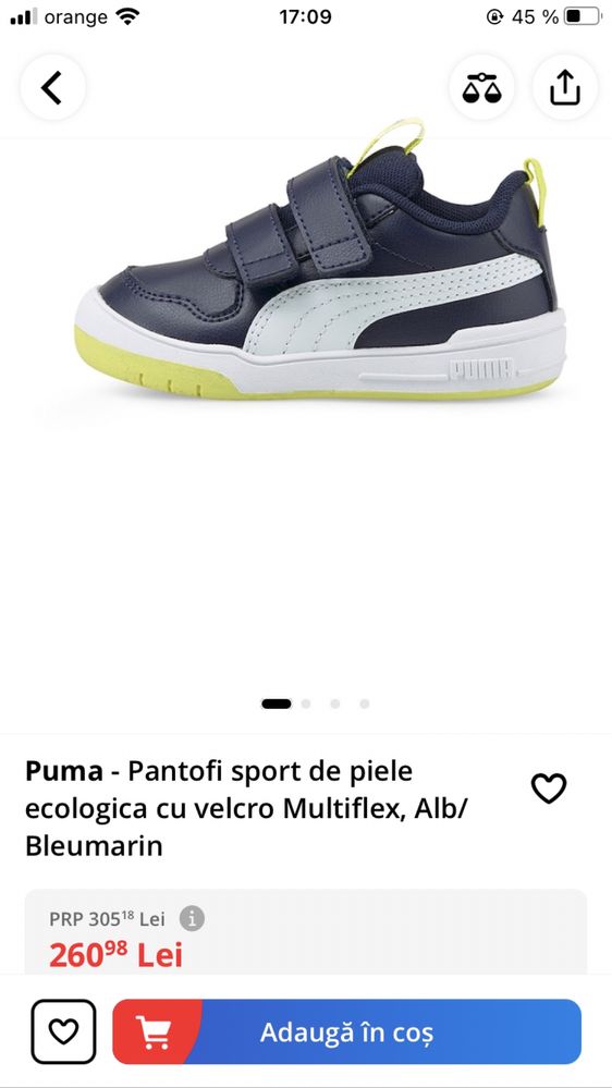 Puma - Pantofi sport de piele ecologica 21-22