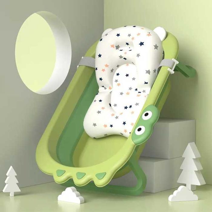Cadita bebelusi pliabila cu pernuta lavabila HappyCroco 0-3 ani - NOUA