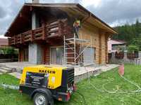 Sablare cabana lemn, reconditionare lemn, restaurare lemn
