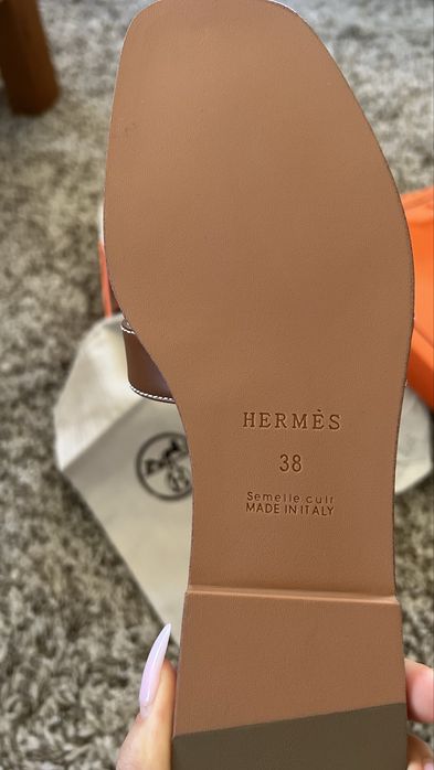 Papuci Hermes Oran piele naturala STOC 38