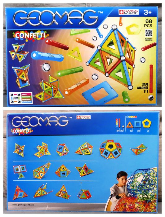 set 9 jucării magnetice: Magna Tiles, Geomag etc.