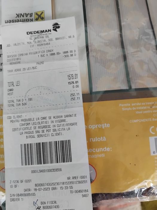Combina frigorifica Candy model CCE3T618FW