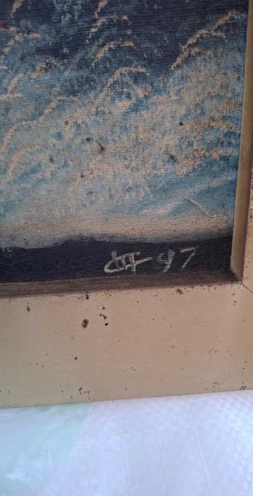 Tablou de iarna,pictat manual,superb