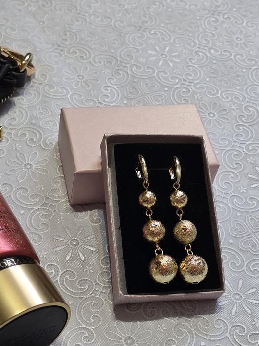 Cercei placati cu aur 14 karate