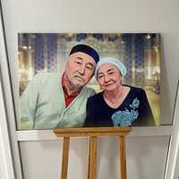 Портреты на заказ Астана Дримарт Арт подарки картины на холсте