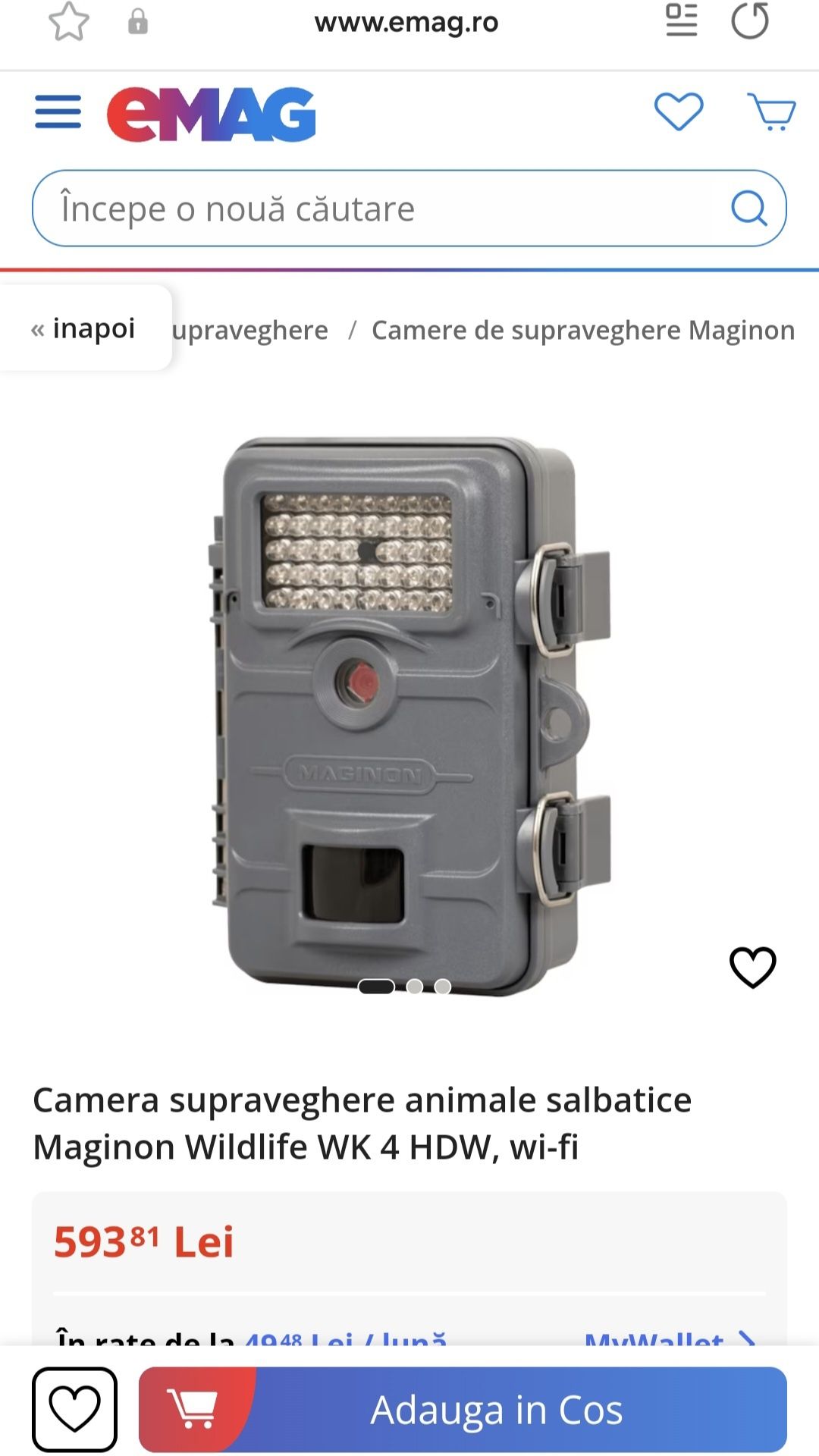 vand camera supraveg. animale salbatice Maginon Wildlife WK 4 HDW WIFI