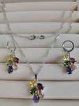 Set de bijuterii S925 cu cristale multicolore